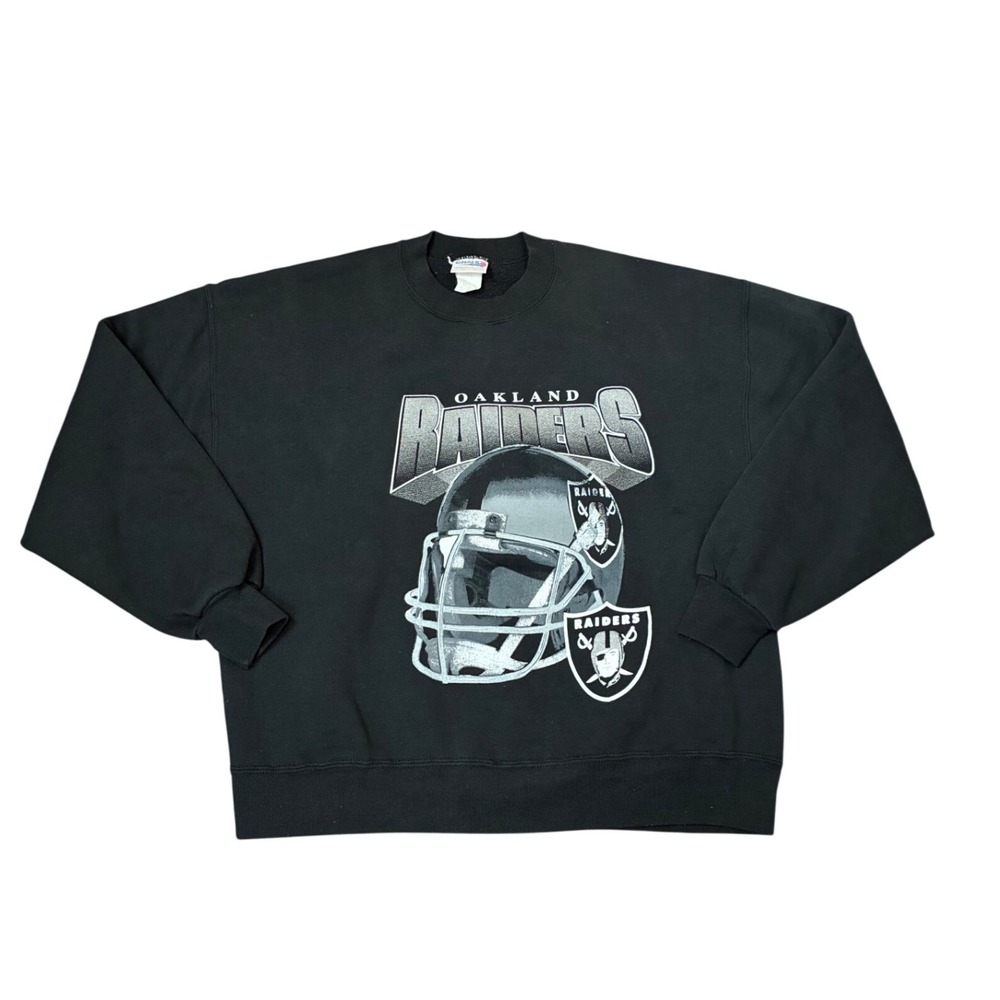 Vintage Chalk Line Oakland Raiders NFL Graphic Crewneck Sweatshirt Black Mens XL